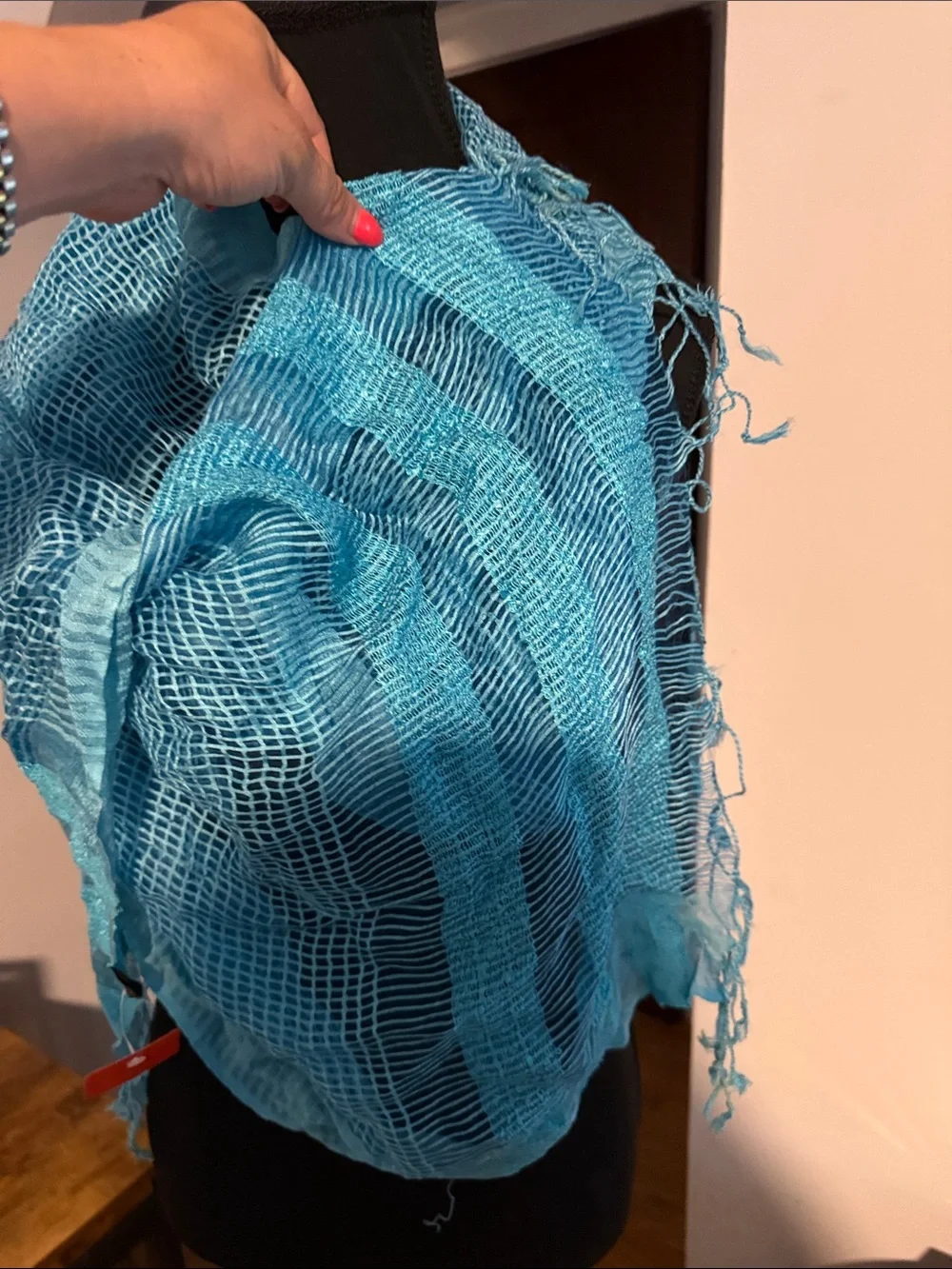 Lightweight Turquoise Fringe Scarf